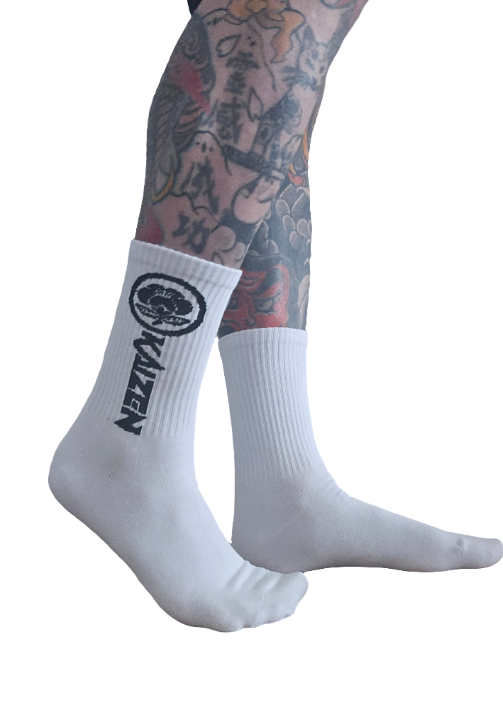 KAIZEN BLACK AND WHITE CREW SOCKS