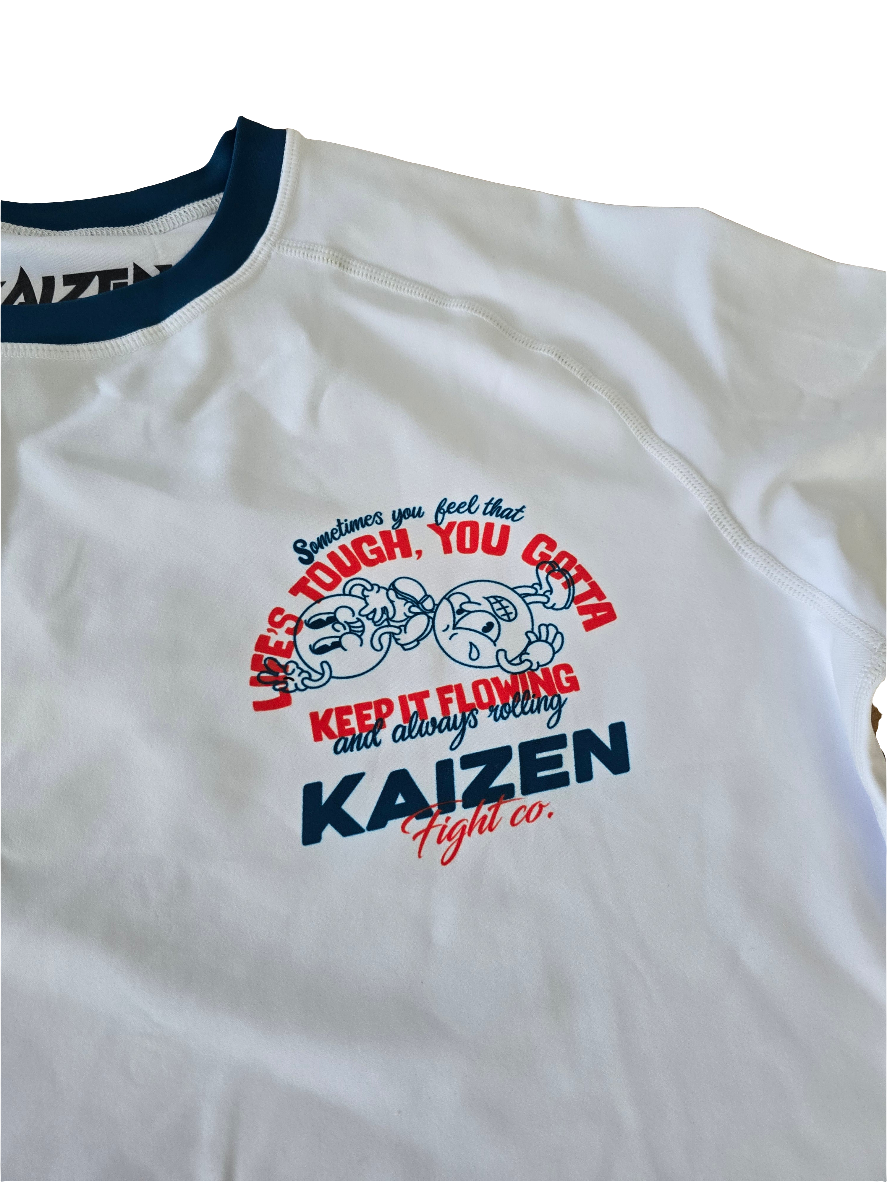 KEEP IT FLOWING WHITE/NAVY RASHGUARD