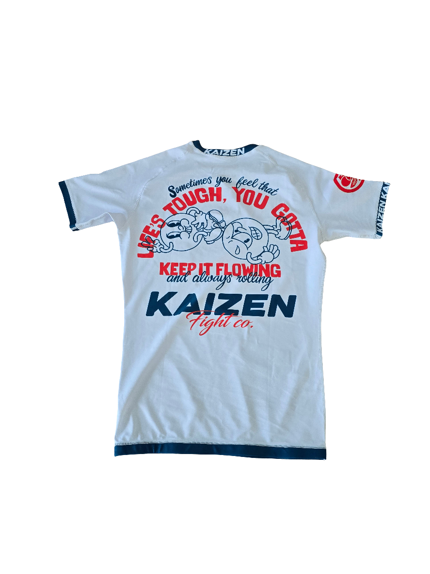 KEEP IT FLOWING WHITE/NAVY RASHGUARD