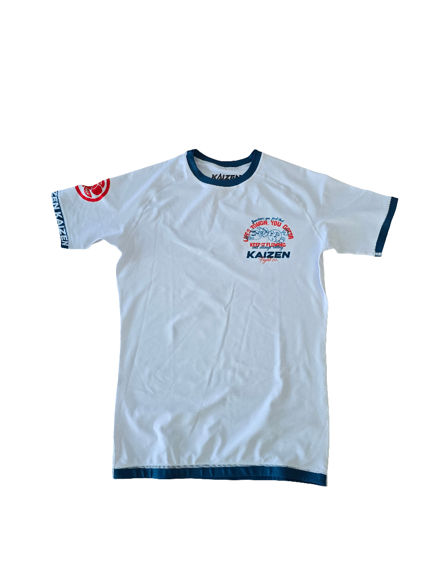 KEEP IT FLOWING WHITE/NAVY RASHGUARD