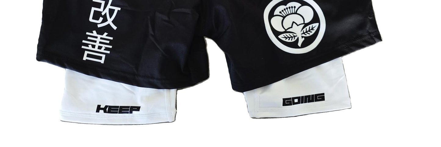 KAIZEN 2 IN 1 HYBRID MMA GLADIATOR STYLE SHORTS