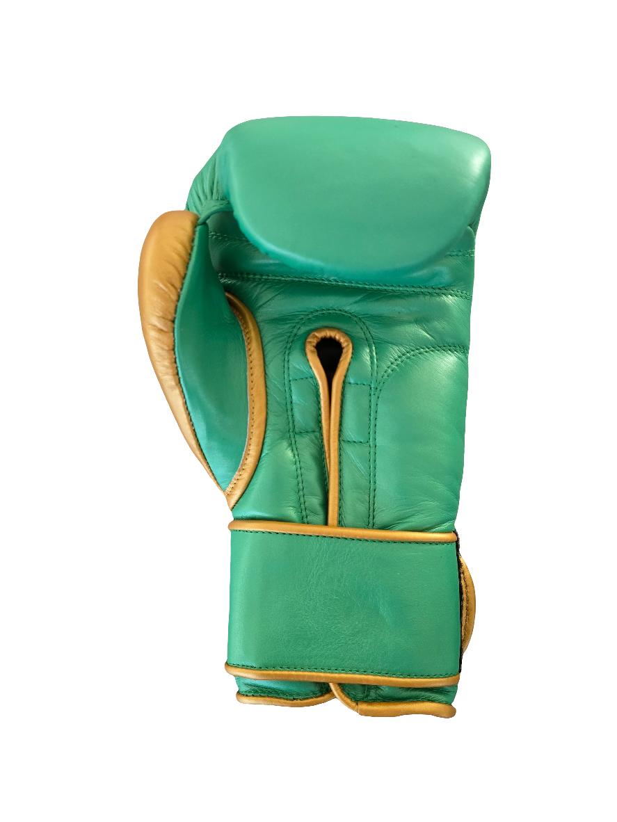 KAIZEN GREEN/GOLD 16OZ LOCK AND LOOP GLOVES