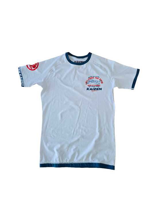 KEEP IT FLOWING WHITE/NAVY RASHGUARD