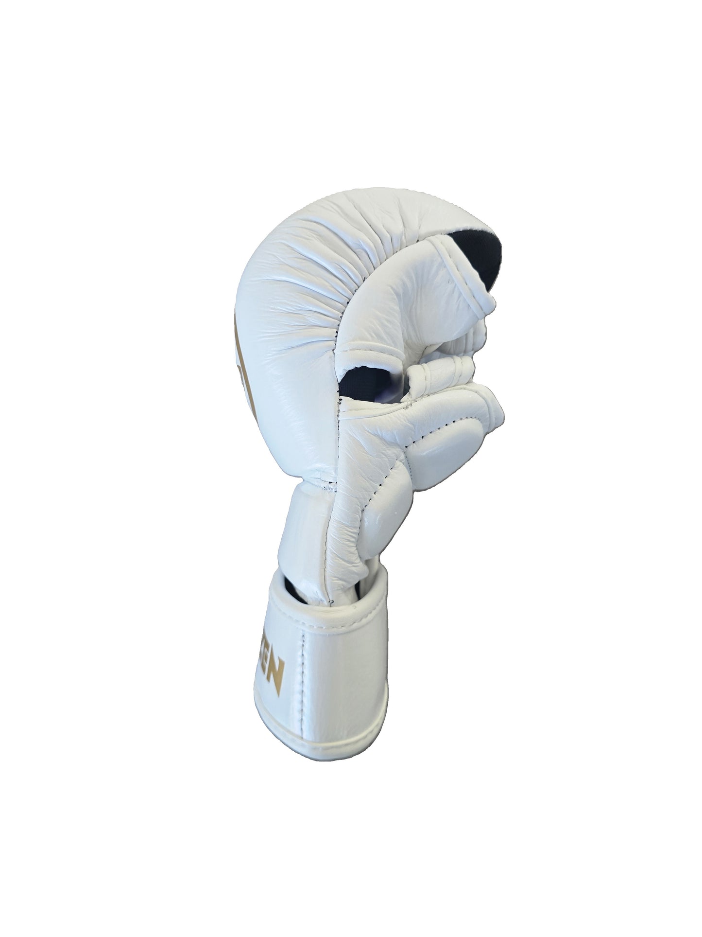 KAIZEN IMPROVEMENT SERIES WHITE/GOLD 7OZ SPARRING MMA GRAPPLING GLOVES
