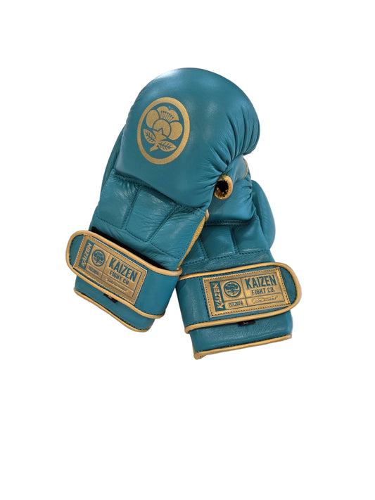 KAIZEN EMERALD/GOLD PRO MMA SPARRING GLOVES