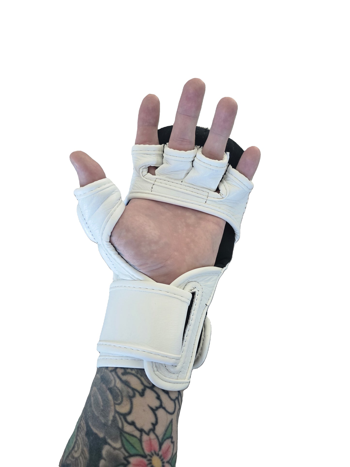 KAIZEN IMPROVEMENT SERIES WHITE/GOLD 7OZ SPARRING MMA GRAPPLING GLOVES